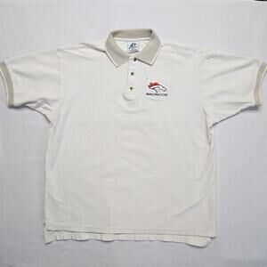 Vintage Broncos Polo Shirt Embroidered Logo White Dynasty XL Sportswear 90s